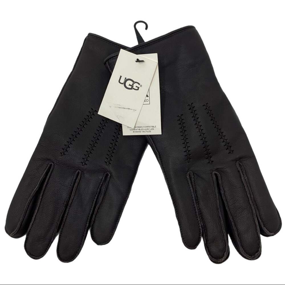 Ugg Brown Leather Wrangell Glove Conductive Men's Size XL NWT